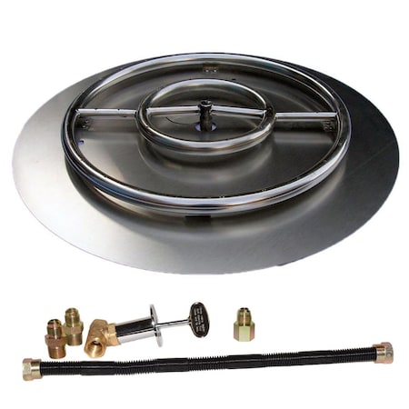 Tretco 30 in. Stainless Steel Pan Ring Pro-Kit Natural Gas FPK-OBRSS-BK3P-30NG
